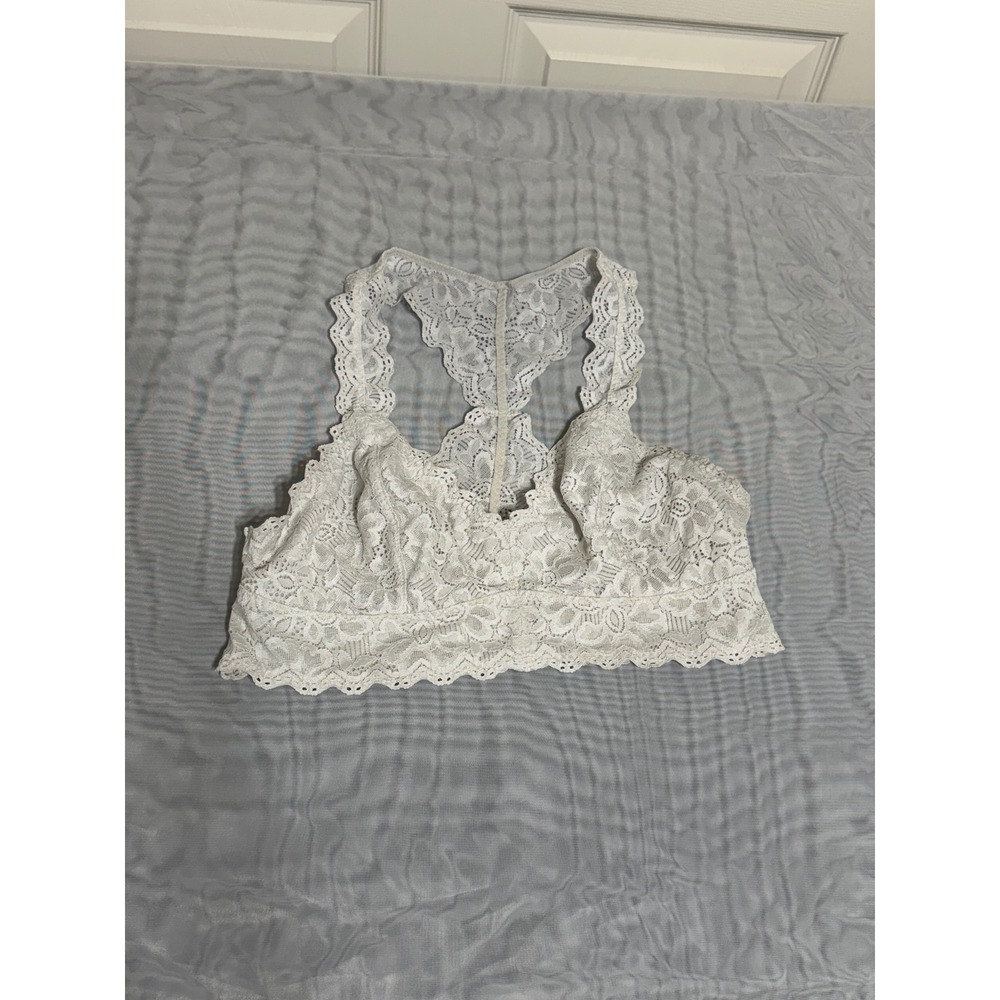 Felina Lingerie White Floral Lace Racerback Bralette Size Small C2644D